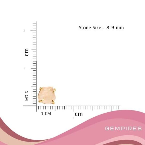 Gempires Natural Raw Rose Quartz Prong Setting Stud Earrings Crystal Gemstone Ha - Picture 4 of 9